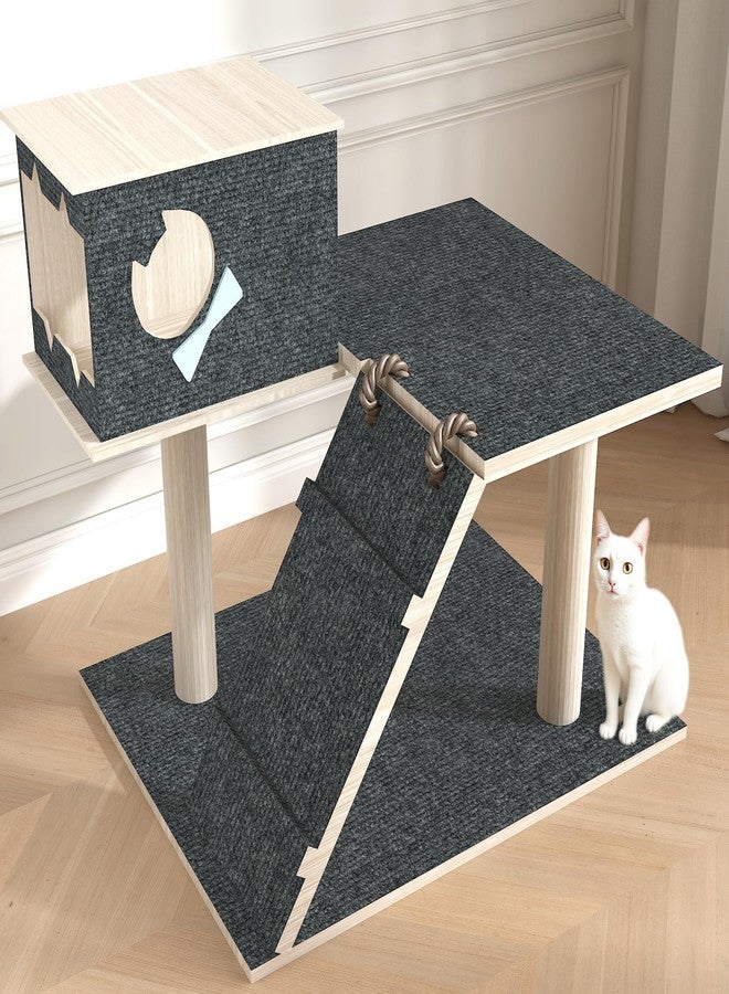 Decotalk Cat Wall Scratcher Adhesive Wall Scratchers for Indoor Cats Dark Grey Peel and Stick Carpet Walls Mounted Cat Scratching Pad 12"x78.7" Gray Corner Walls Scratching Post Furniture Protectors - Image 5